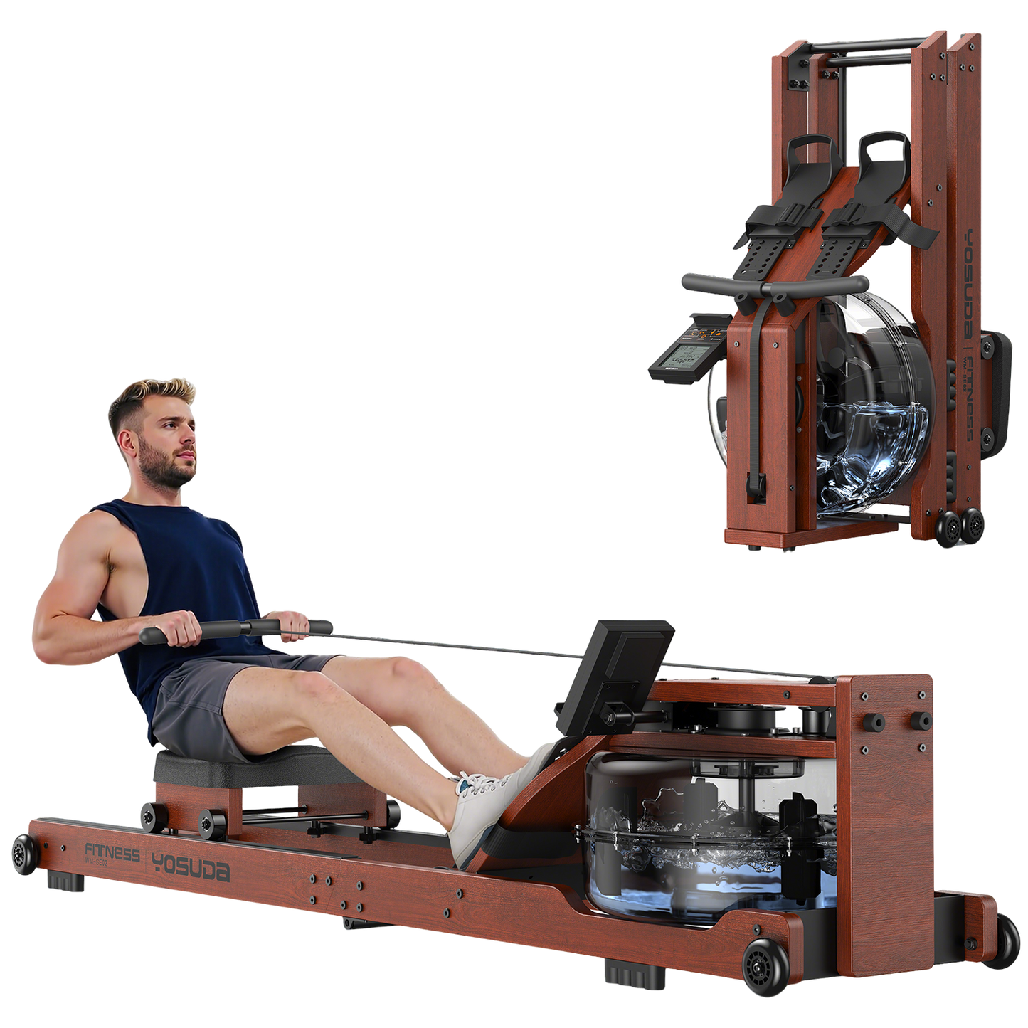 Yosuda RM5 Wooden Water Foldable  Rowing Machine