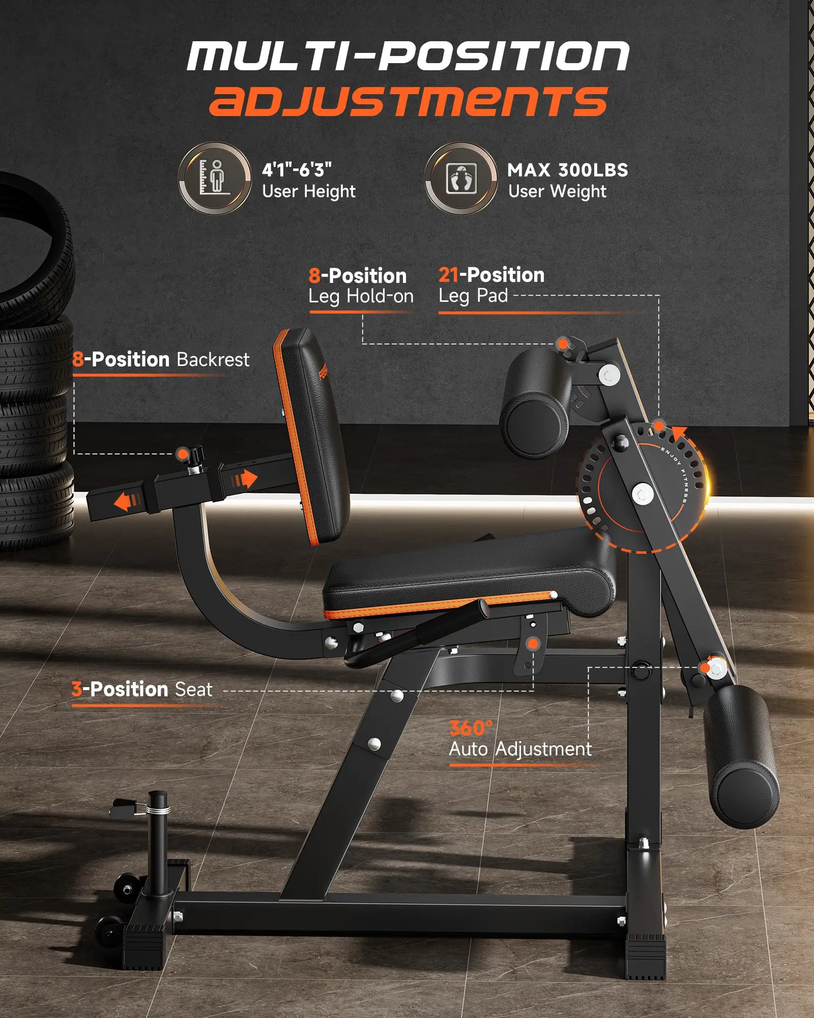 feierdun 4-in-1 eg curl machine-multi-position adjustment