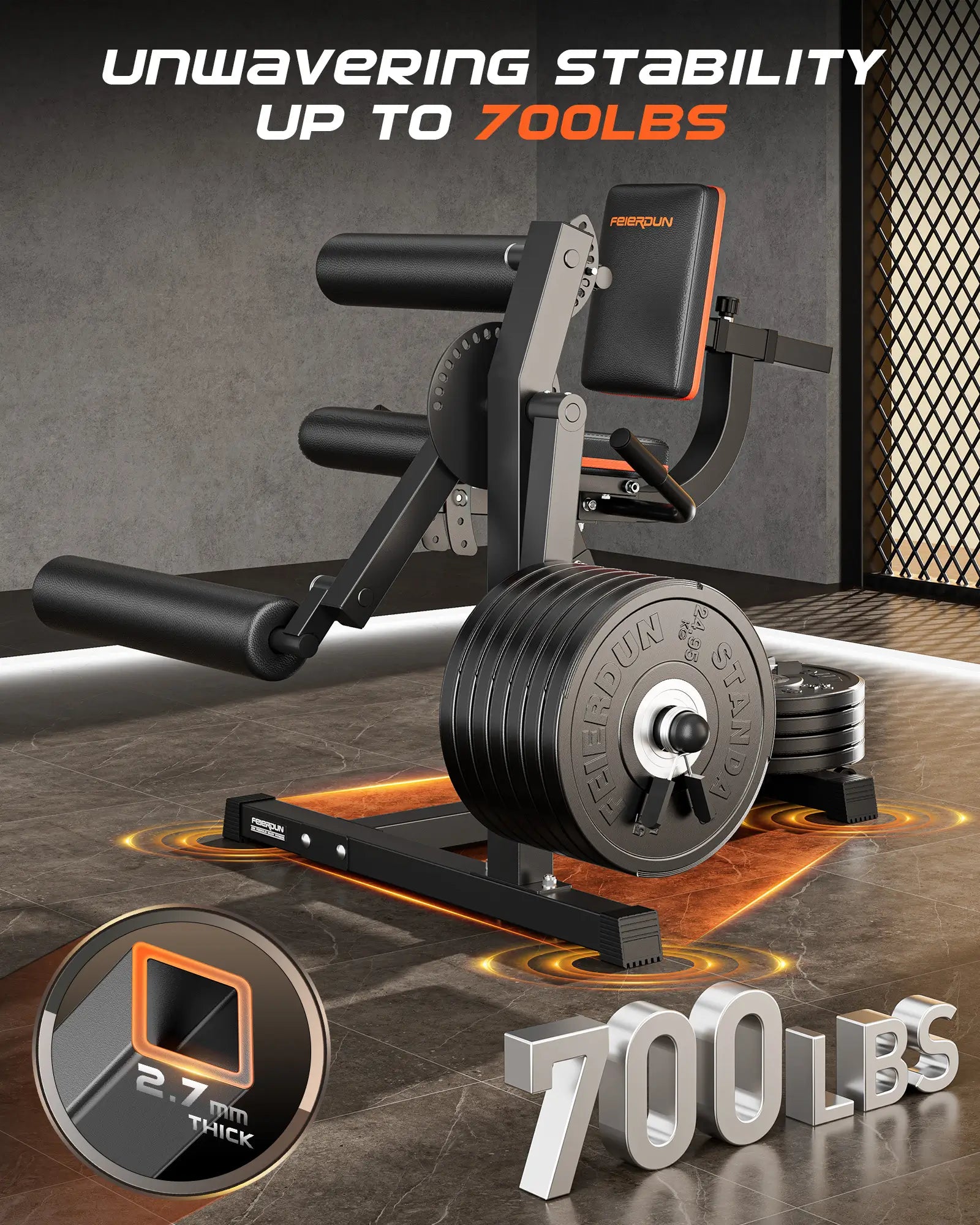 feierdun 4-in-1 mutli-function leg curl machine- 700lbs weight capacity