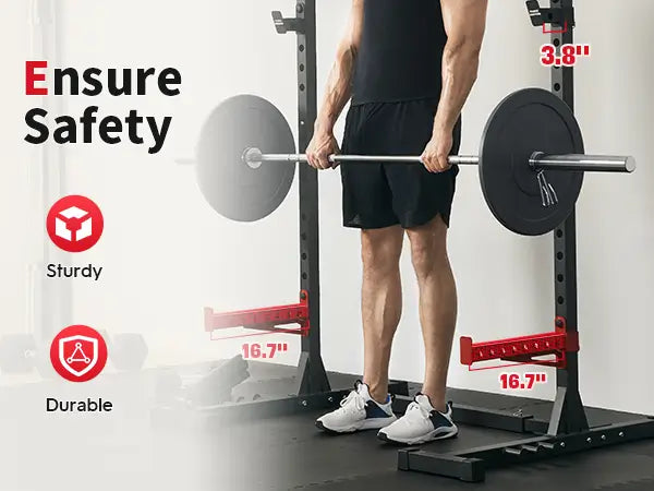 flybird squat rack, barbell rack-16.7" safety bar